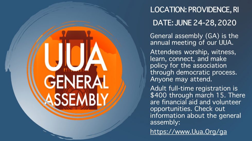 UUA General Assembly 2020 Unitarian Universalist Church of Annapolis